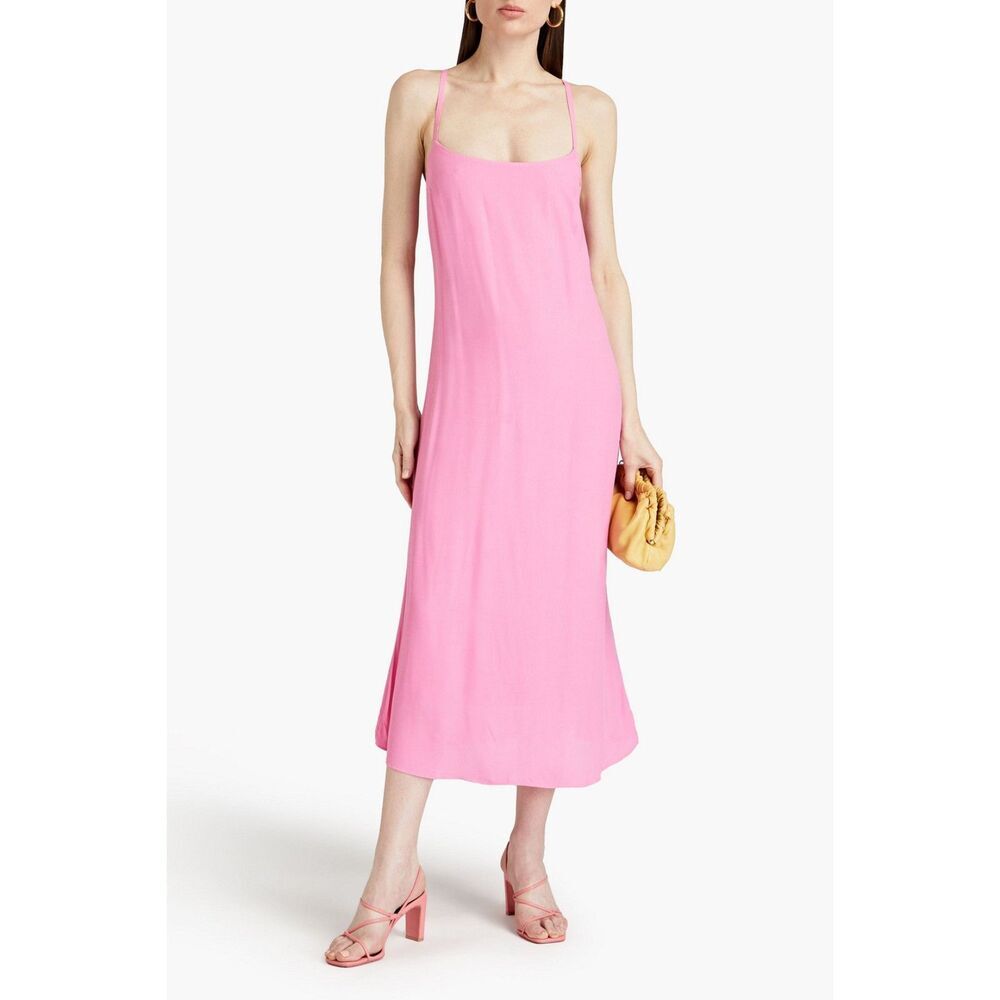 Pink Slip Midi Dress | Satin Cami Dress